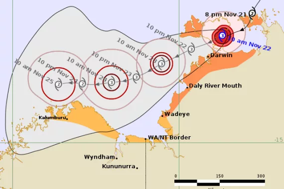 Ausztrália Északi Területe felkészül a Fina trópusi ciklonra