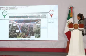 Sheinbaum azonnali intézkedéseket jelentett be és vizsgálatot rendelt el az Interóceáni Vasút kisiklása ügyében